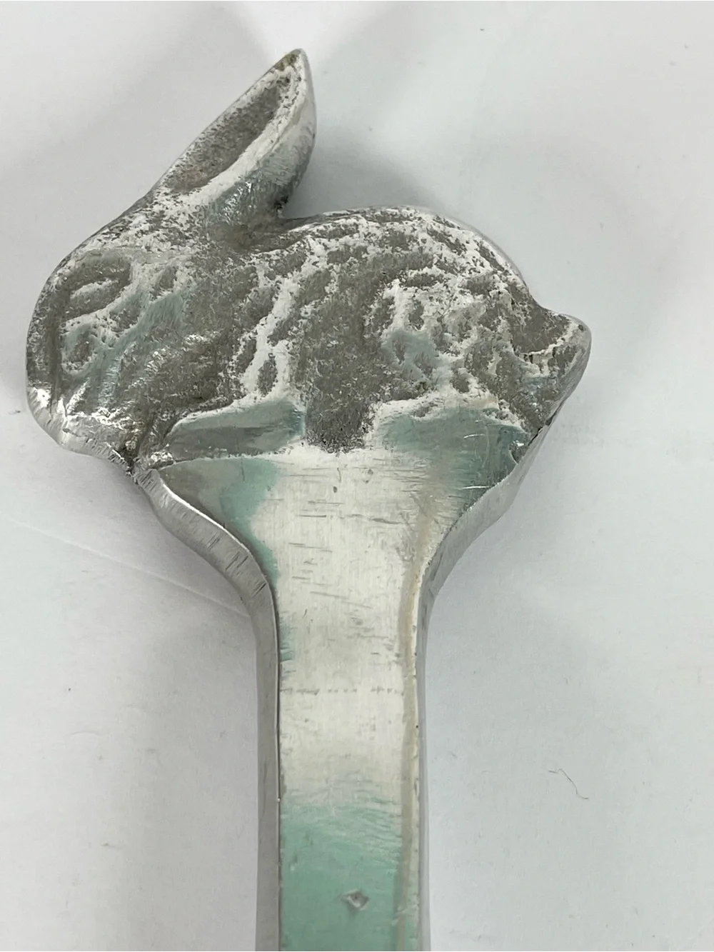 Vintage Bunny Rabbit Handled Aluminum Serving Spoon Ladle Easter Cottagecore 14”